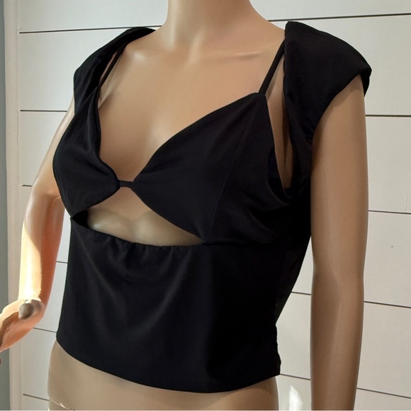 Princess Polly Bolden Crop Top Black Sz 12 - Picture 6 of 11
